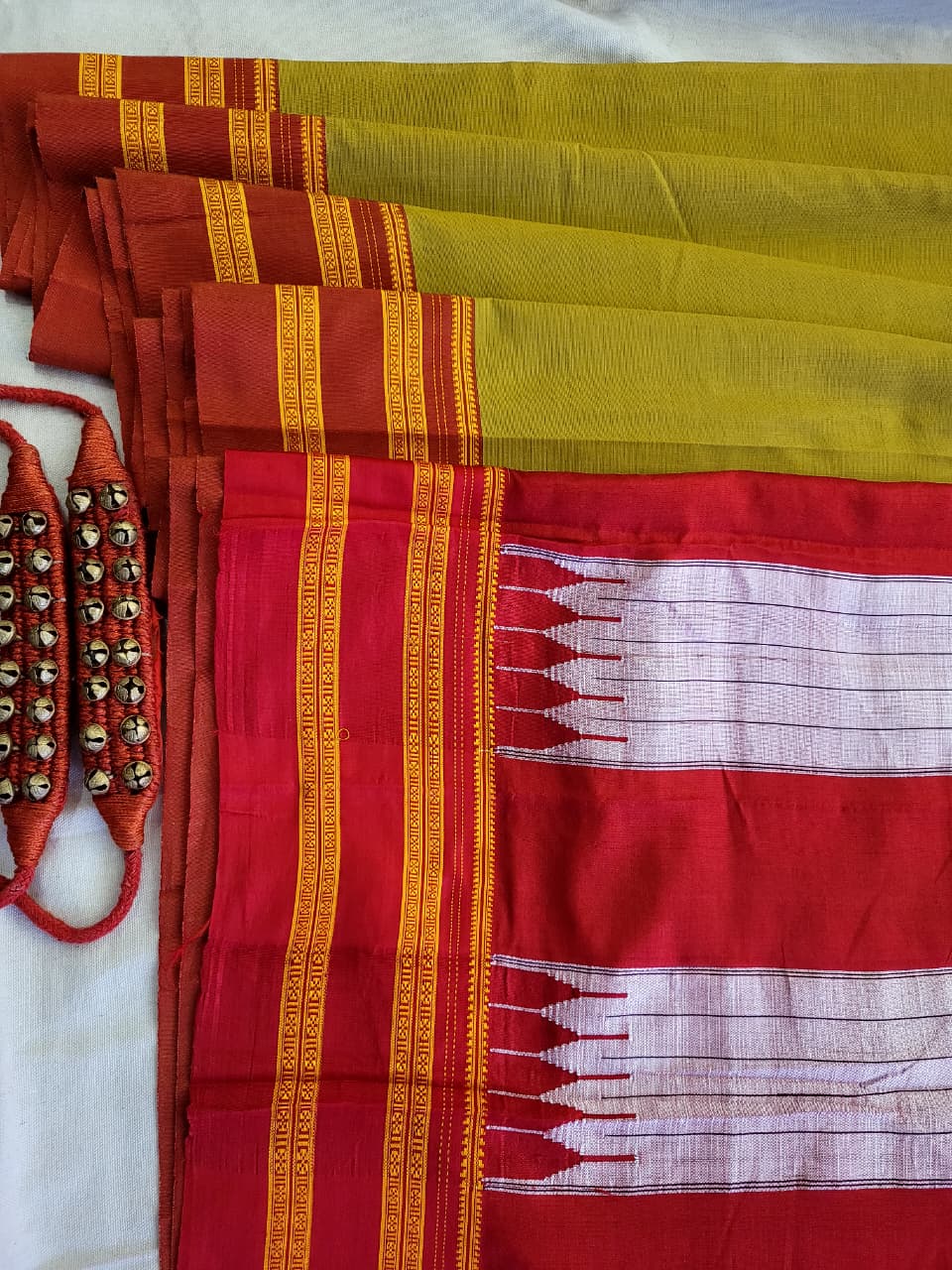Olive Ilkal Cotton Saree Silk Pallu