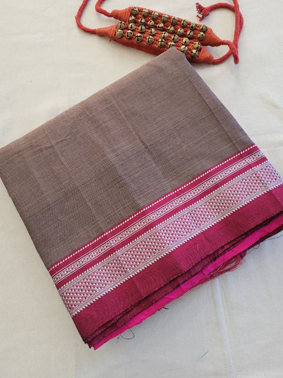 Gray Ilkal Cotton Saree Silk Pallu