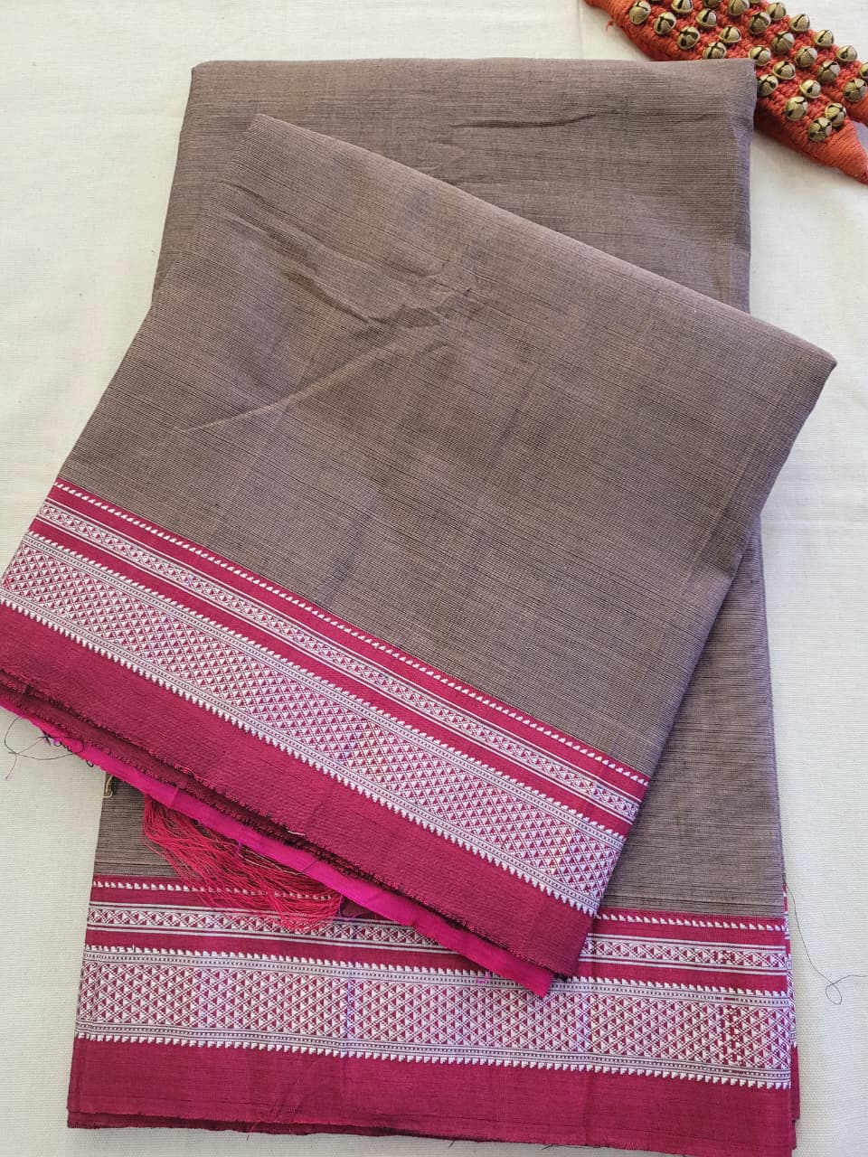 Gray Ilkal Cotton Saree Silk Pallu