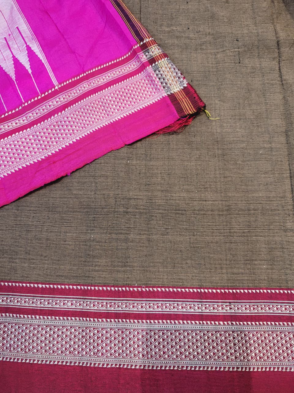 Gray Ilkal Cotton Saree Silk Pallu