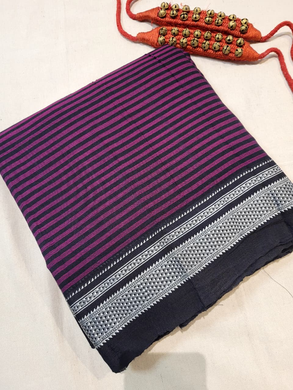 Purple Ilkal Cotton Saree Silk Pallu