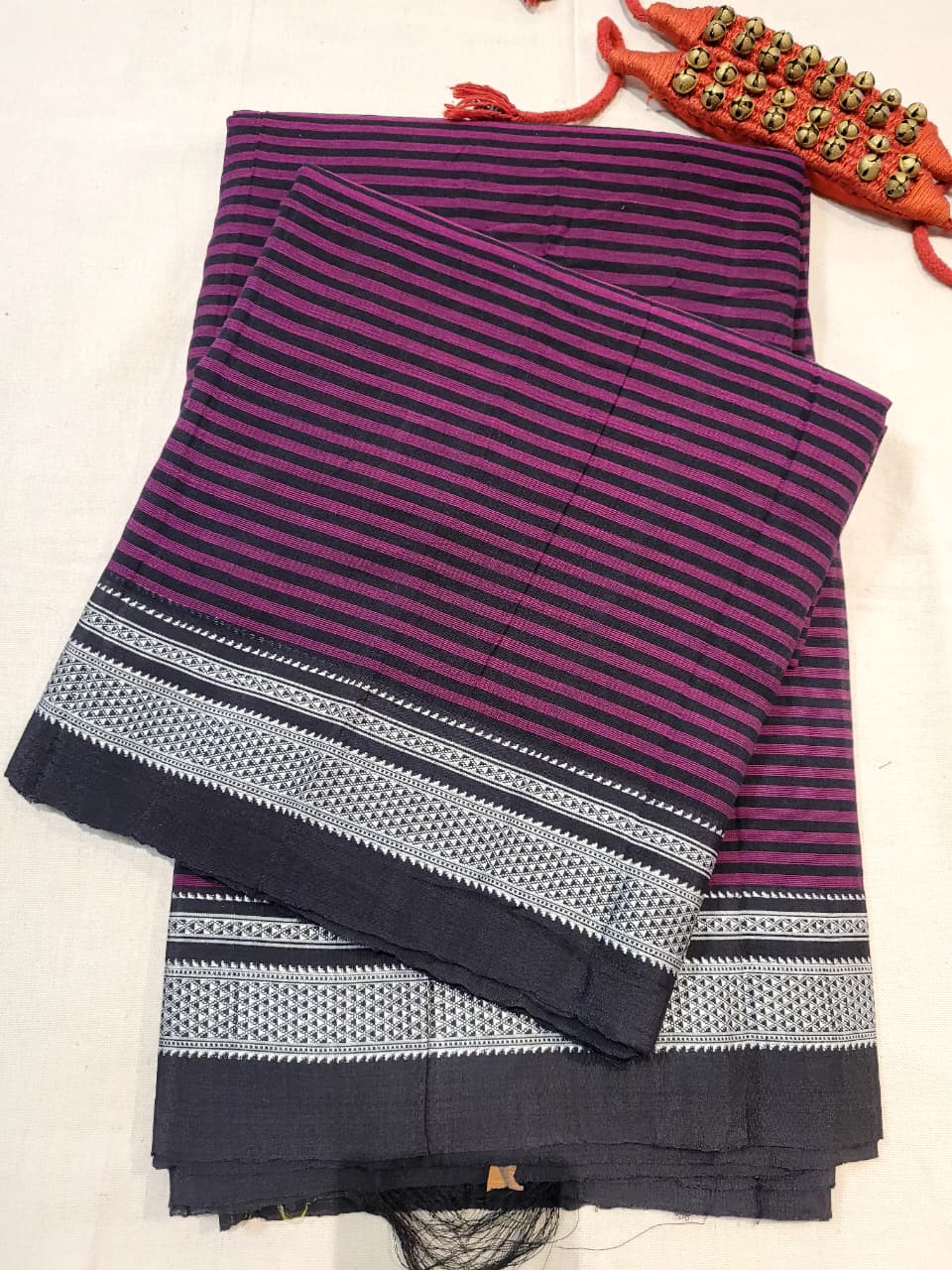 Purple Ilkal Cotton Saree Silk Pallu