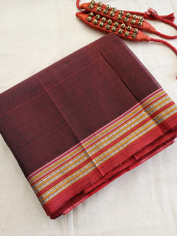 Maroon Ilkal Cotton Saree