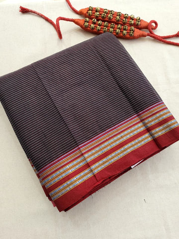 Wine Ilkal Cotton Saree