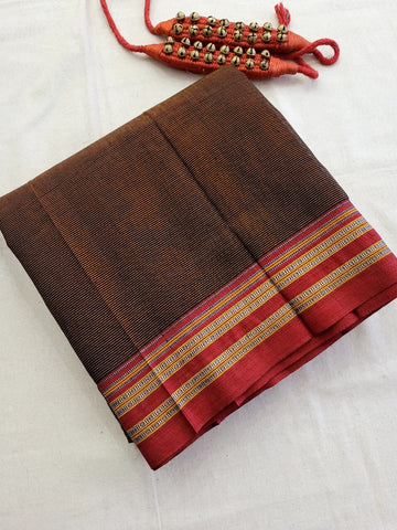 Brown Ilkal Cotton Saree
