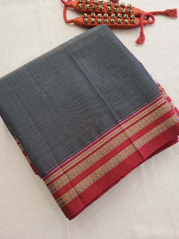 Gray Ilkal Cotton Saree