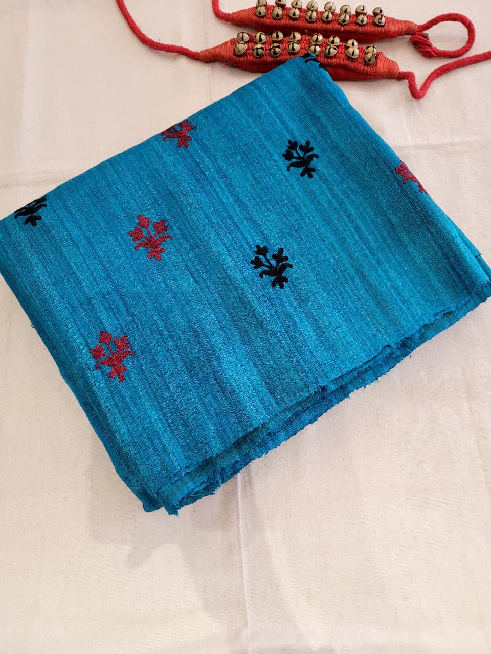 Blue Pure Tussar Saree