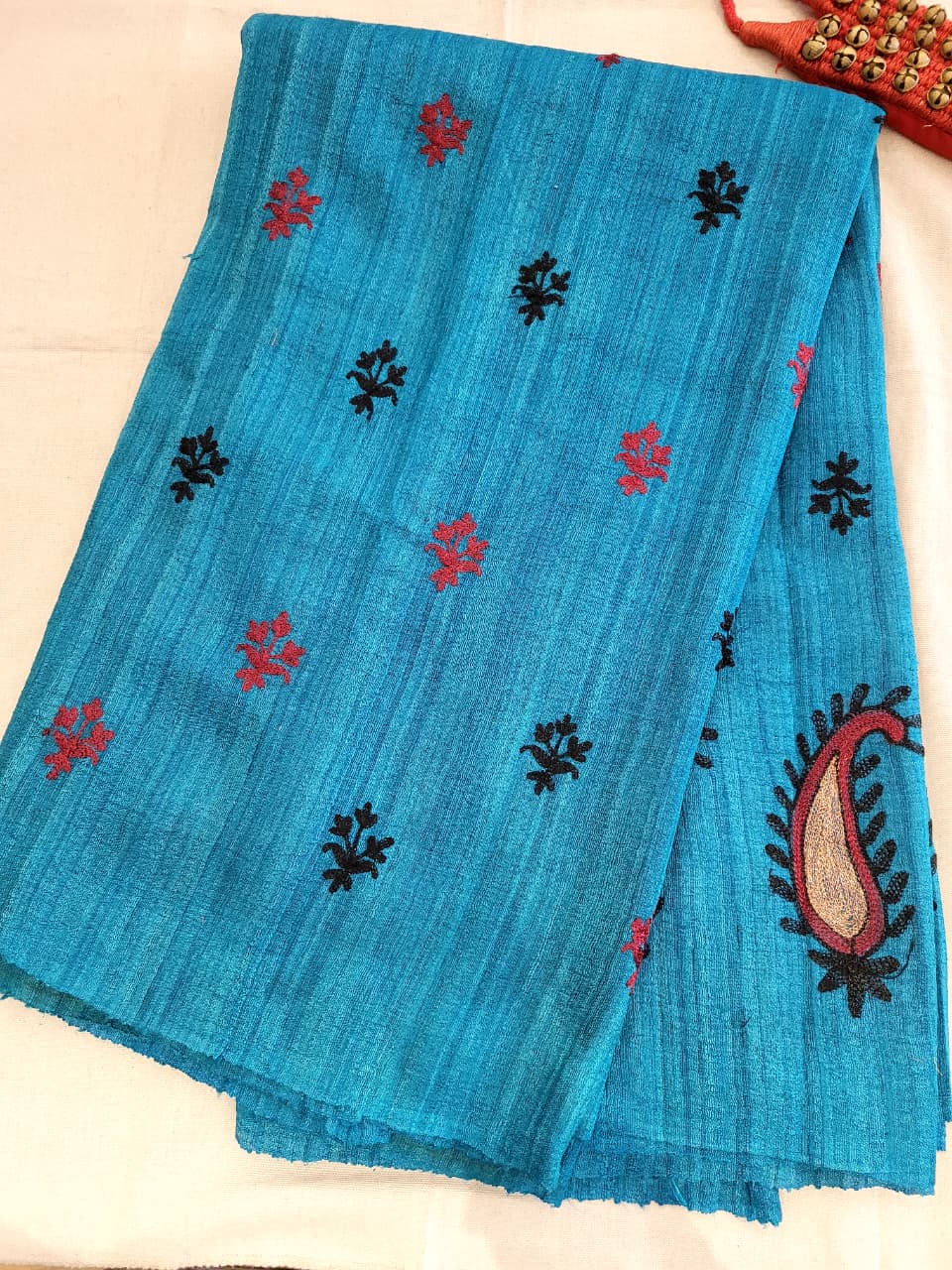 Blue Pure Tussar Saree