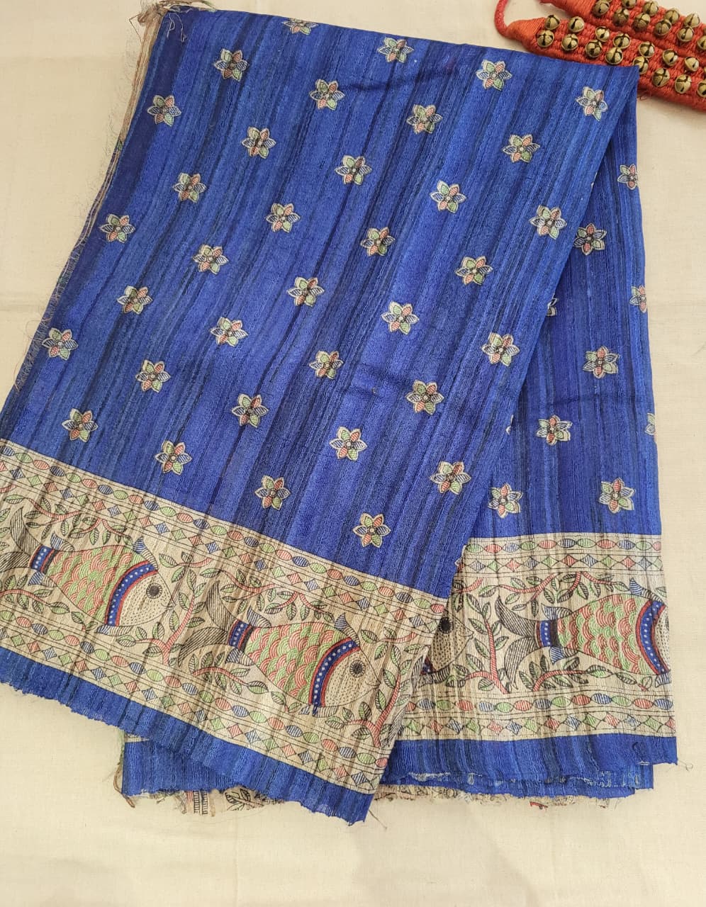 Blue2 Pure Tussar Saree
