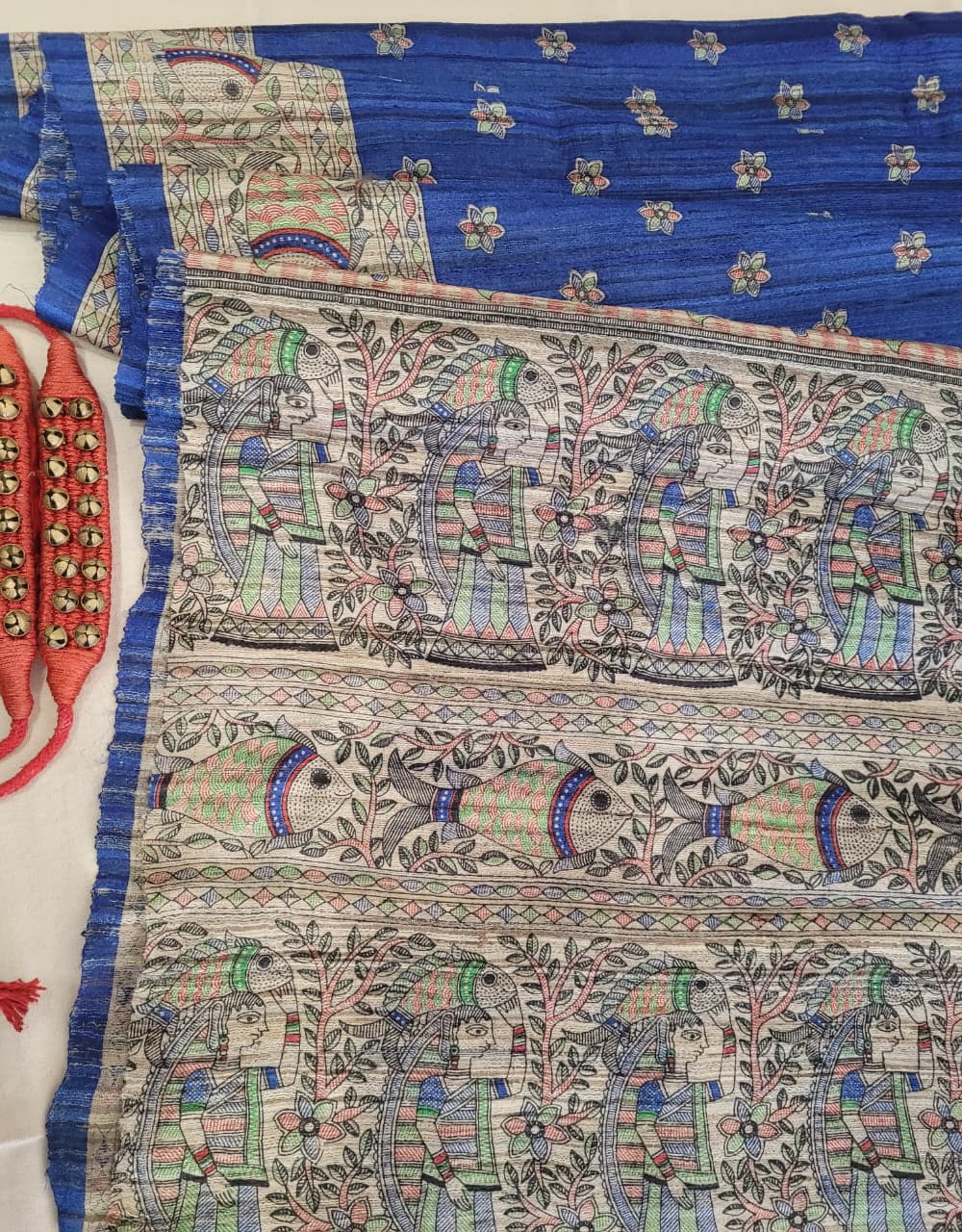 Blue2 Pure Tussar Saree
