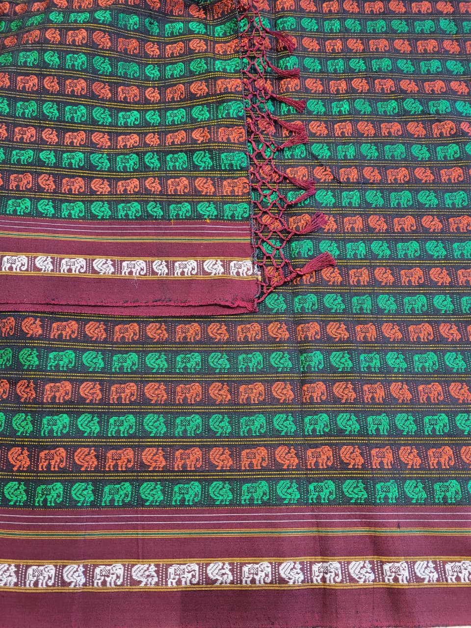 Multicolor HathiMor Khun Saree
