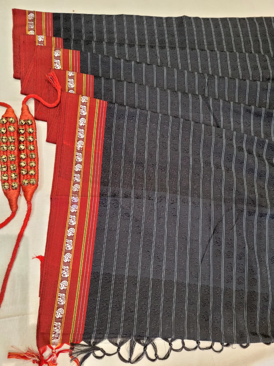 Black HathiMor Khun Saree