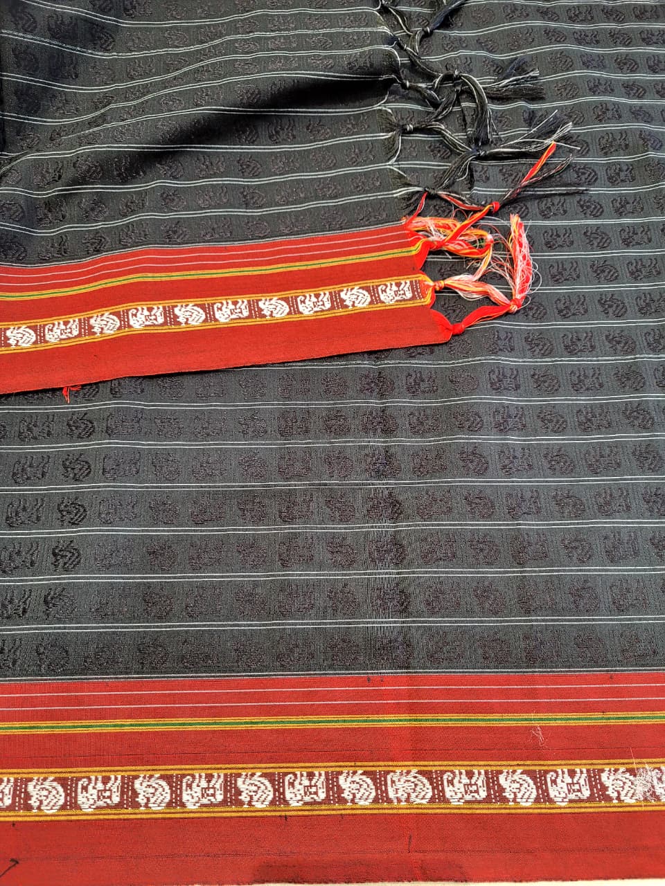 Black HathiMor Khun Saree