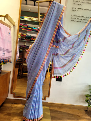 Blue2 Cotton Kantha Saree