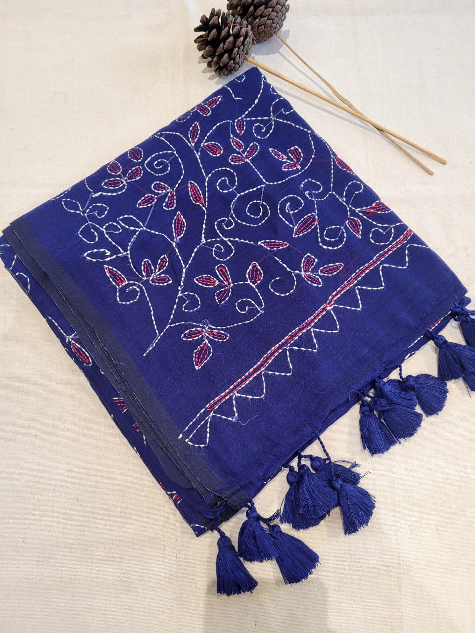 Navy Mul Kantha Saree