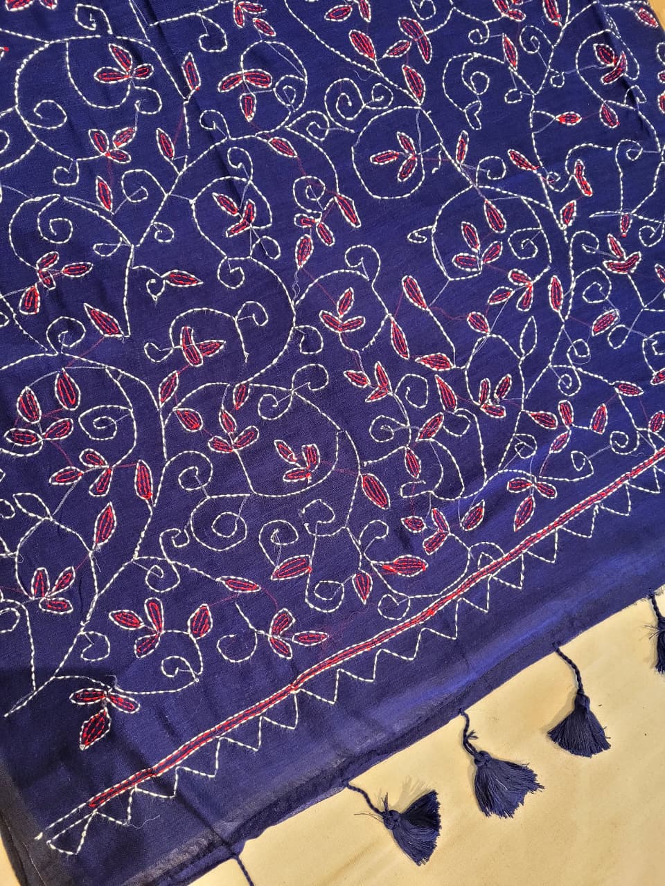Navy Mul Kantha Saree