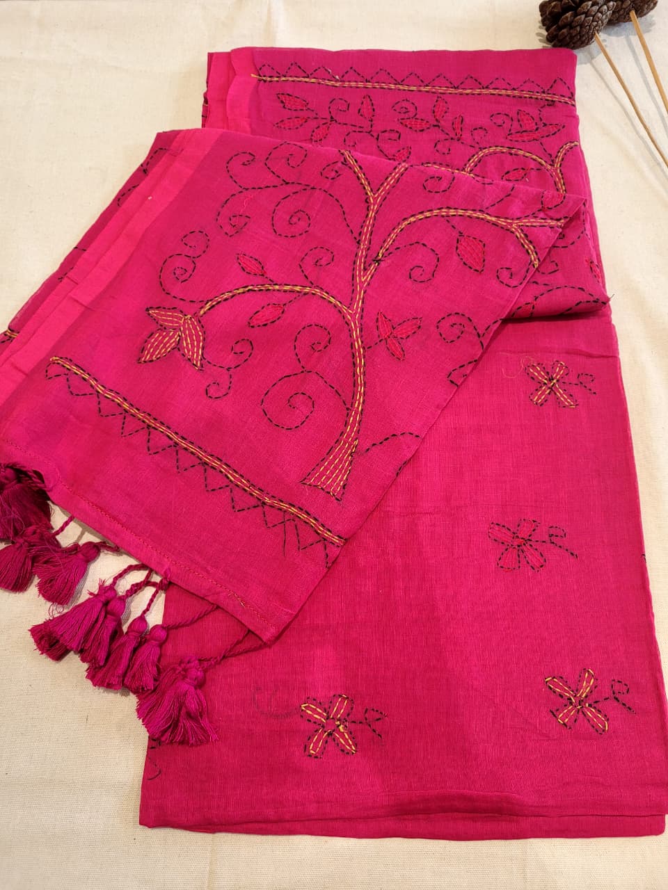 Pink2 Mul Kantha Saree