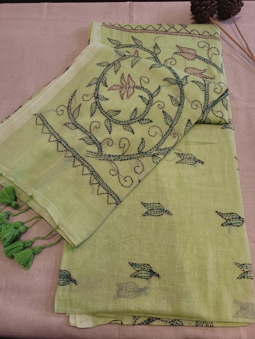 Pista Mul Kantha Saree