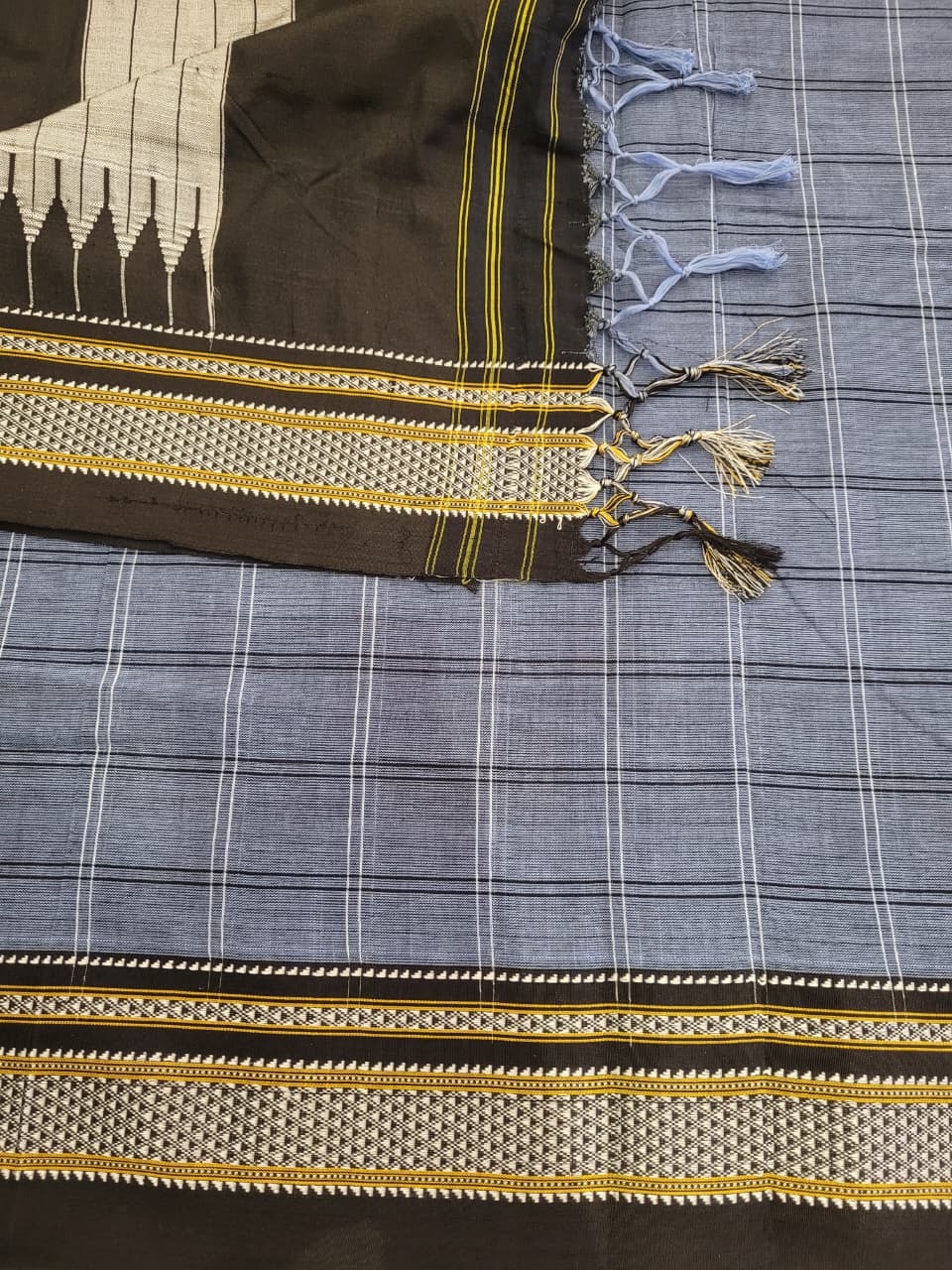Blue5 Ilkal Cotton Saree Silk Pallu