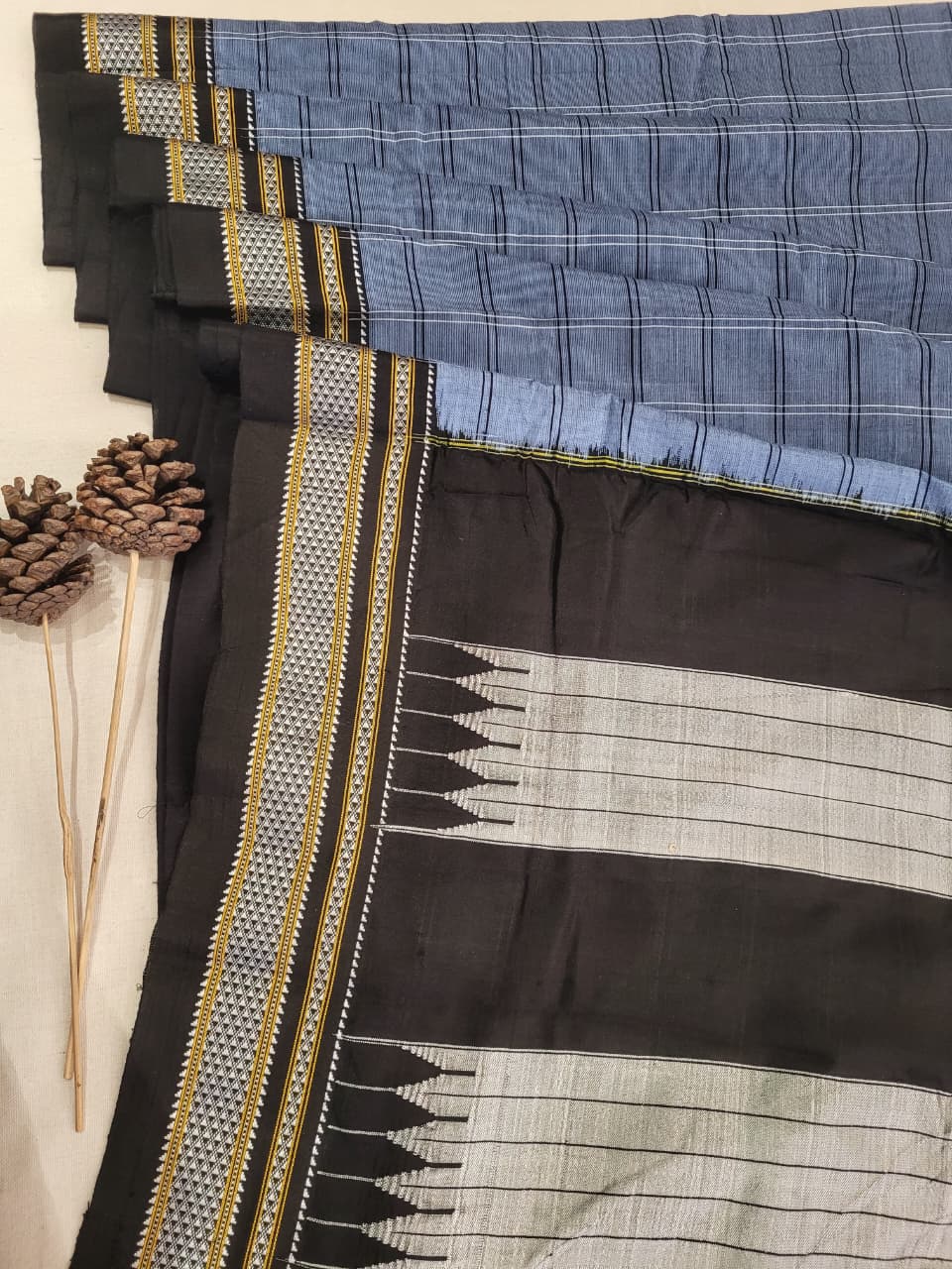 Blue5 Ilkal Cotton Saree Silk Pallu