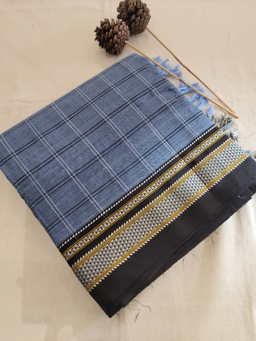 Blue5 Ilkal Cotton Saree Silk Pallu
