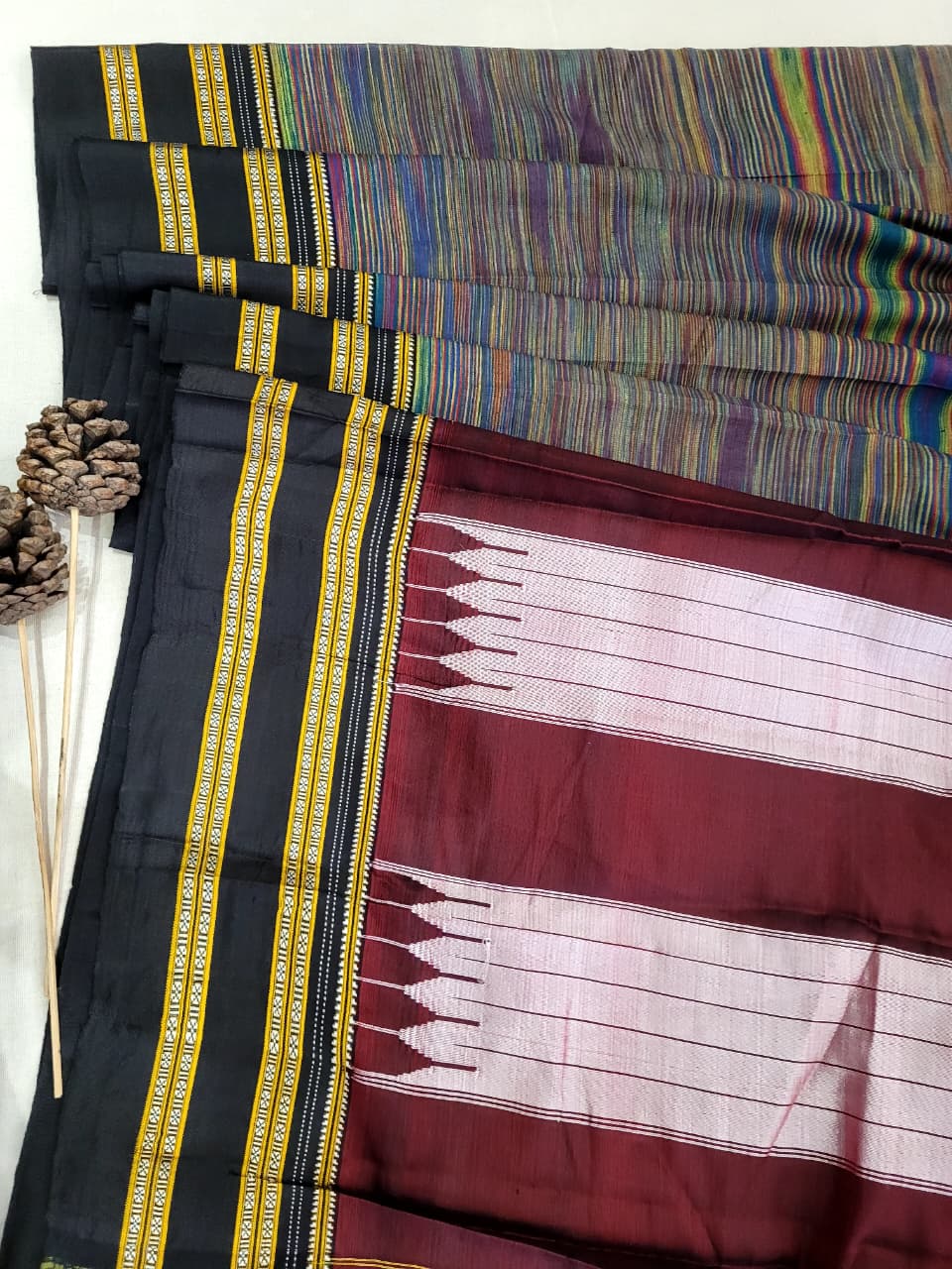 Multicolor Ilkal Cotton Saree Silk Pallu