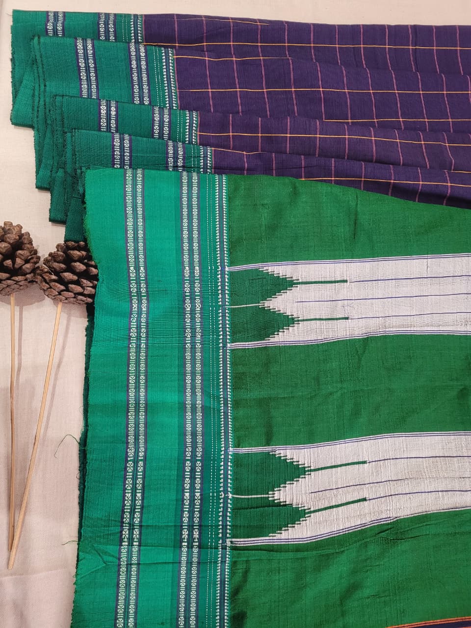 Purple Ilkal Cotton Saree Silk Pallu