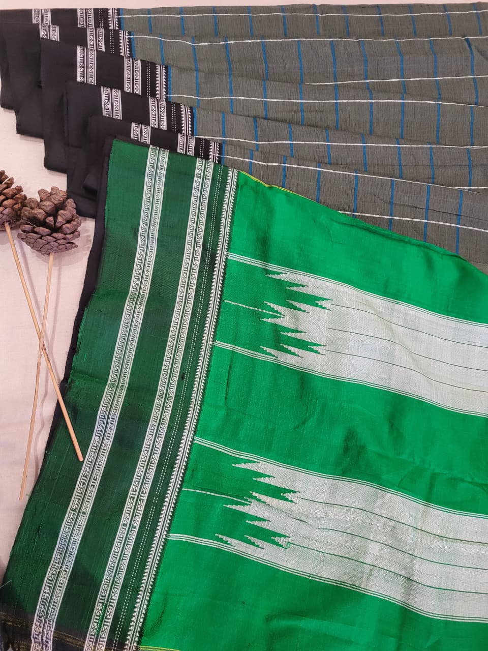 Blue3 Ilkal Cotton Saree Silk Pallu