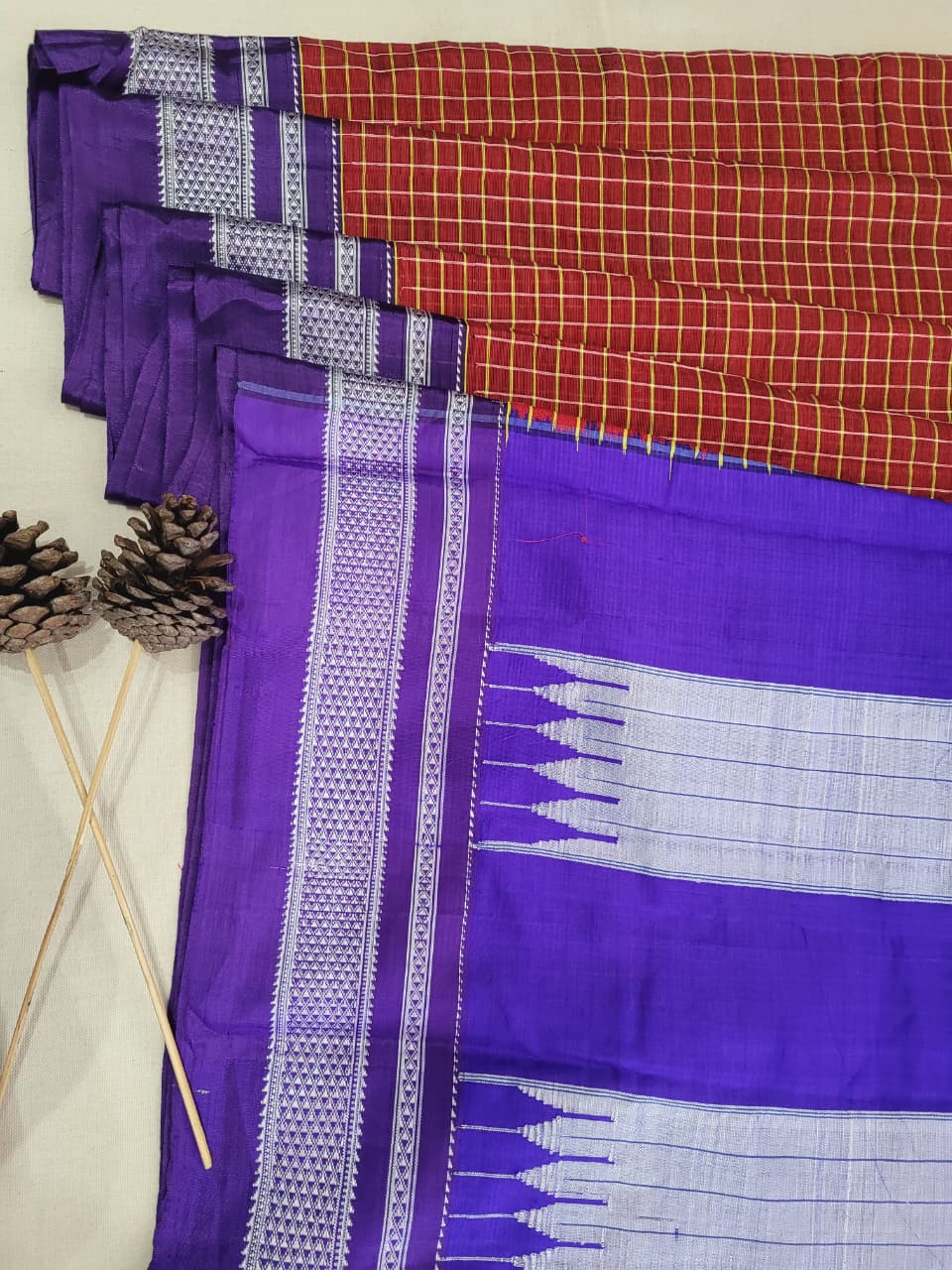 Orange Ilkal Cotton Saree Silk Pallu