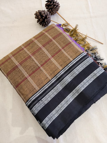 Brown2 Ilkal Cotton Saree Silk Pallu