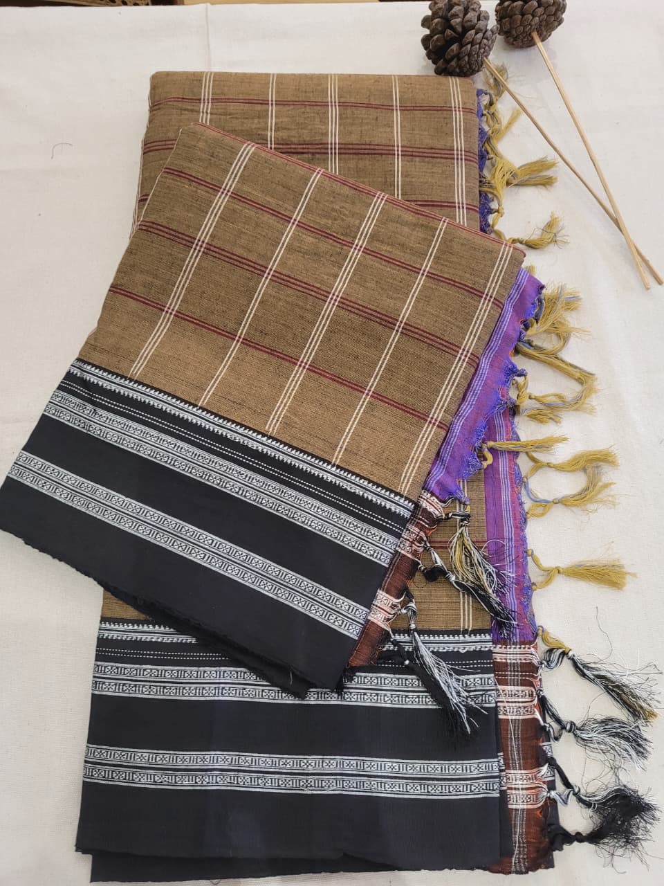 Brown2 Ilkal Cotton Saree Silk Pallu