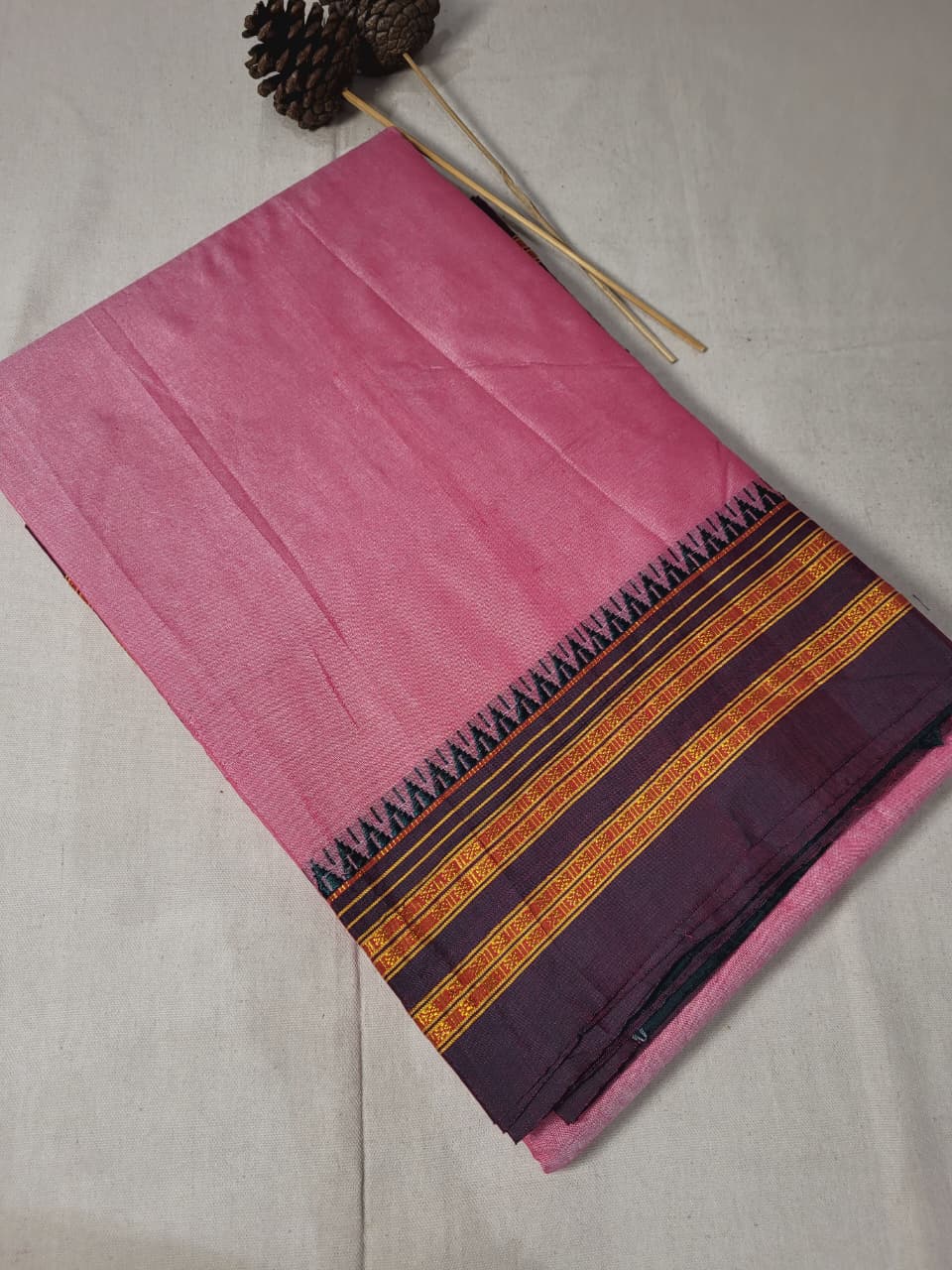 Pink Ilkal cotton  Saree