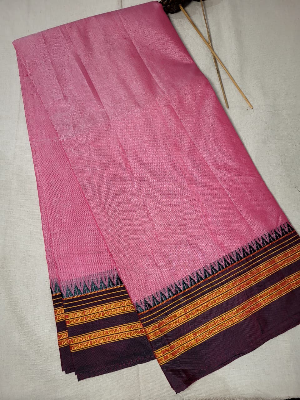 Pink Ilkal cotton  Saree