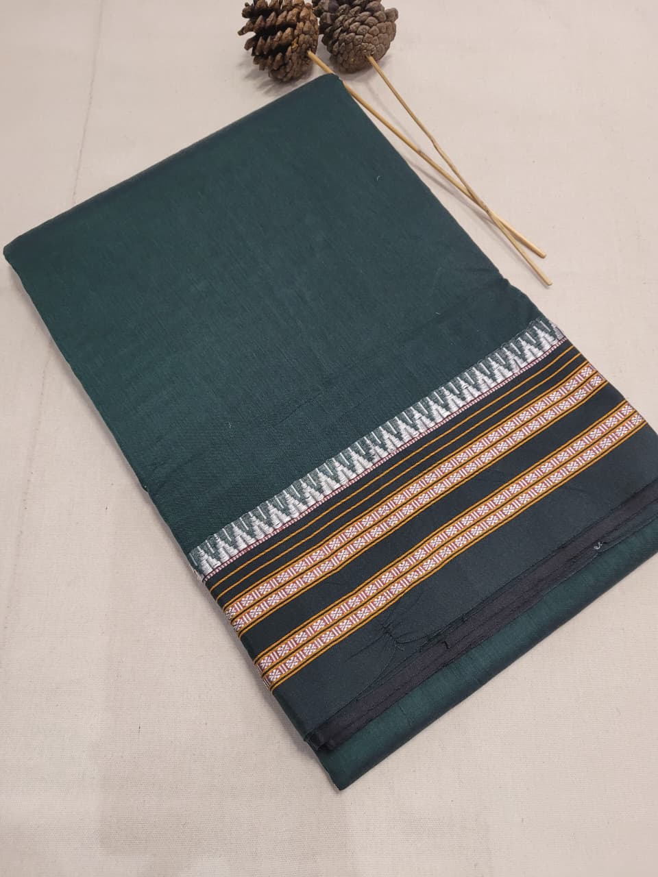 Green Ilkal cotton  Saree