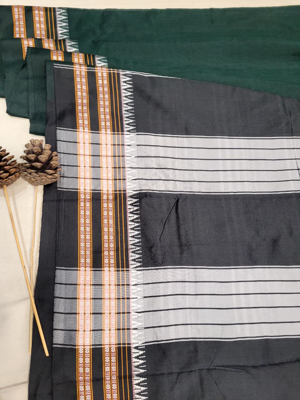 Green Ilkal cotton  Saree
