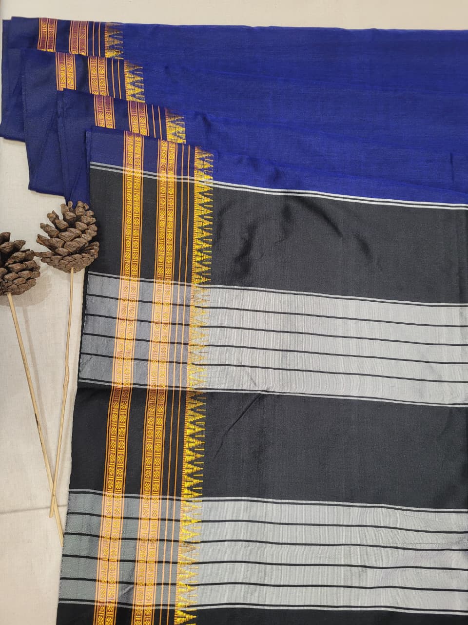 Navy Blue Ilkal cotton  Saree
