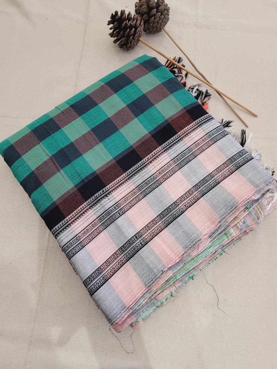 Green Ilkal cotton  Saree