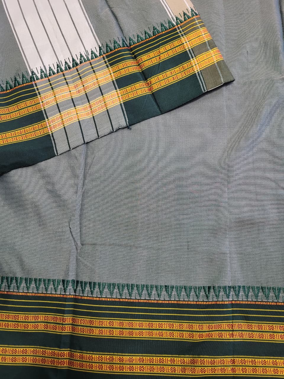 White Ilkal cotton  Saree