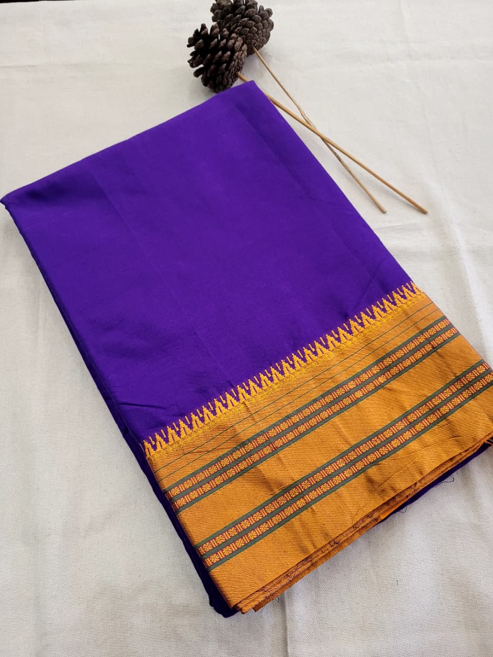 Purple Ilkal cotton  Saree