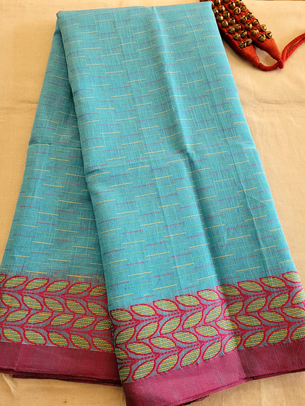 Pink Cotton Kantha Saree