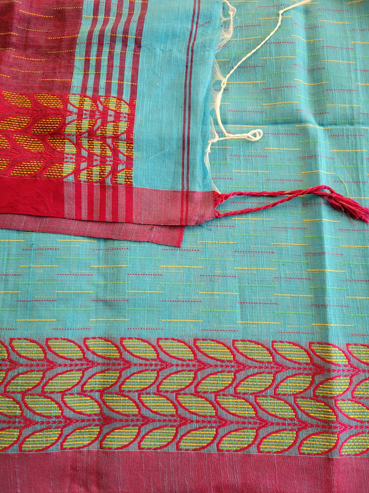 Pink Cotton Kantha Saree