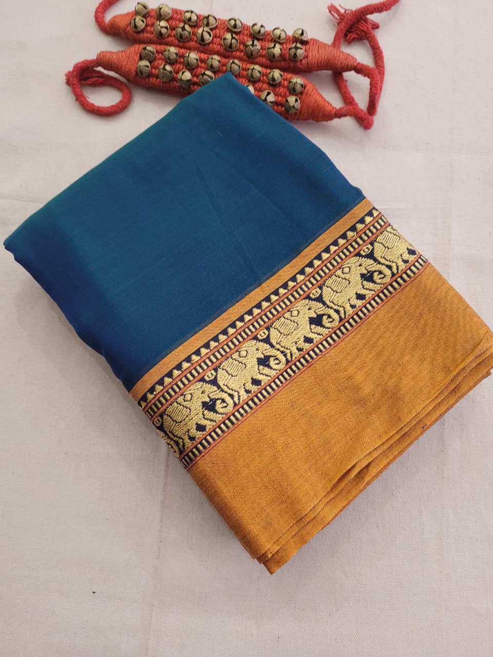 Blue Narayanpet cotton saree