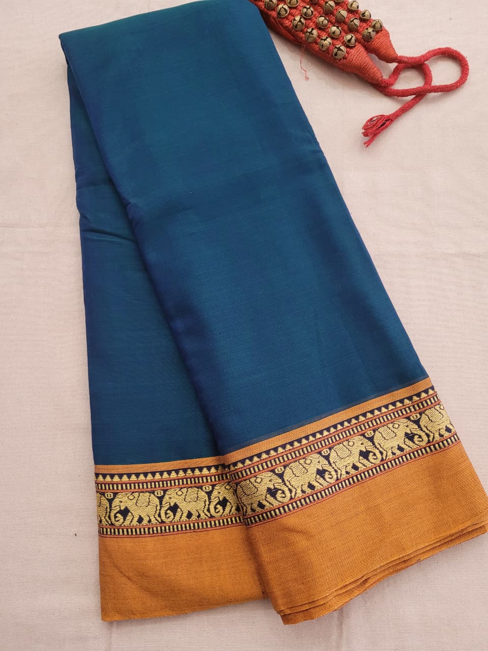 Blue Narayanpet cotton saree