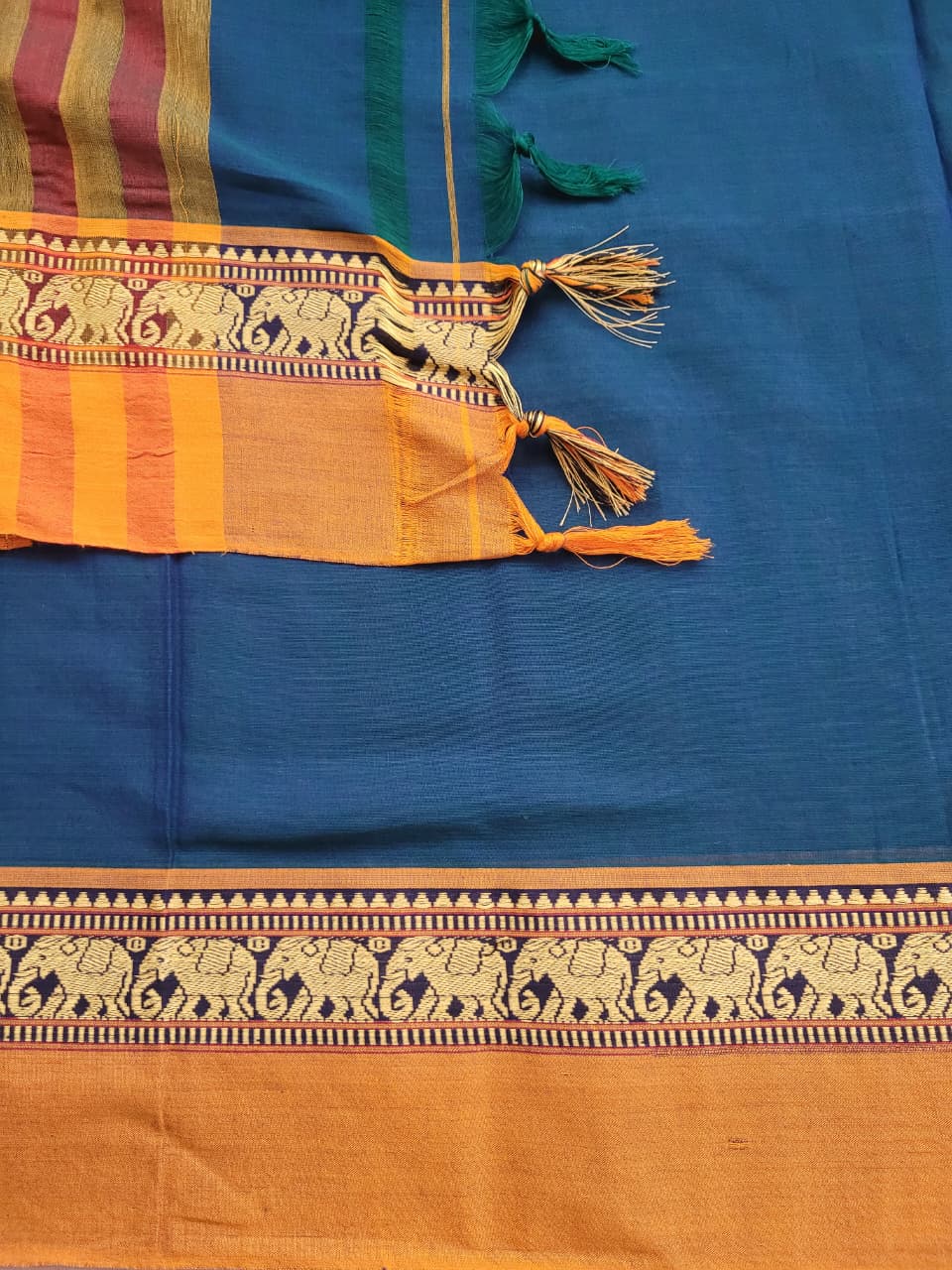 Blue Narayanpet cotton saree