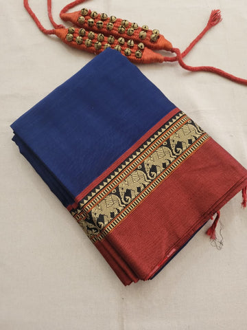 Blue Narayanpet Cotton Saree