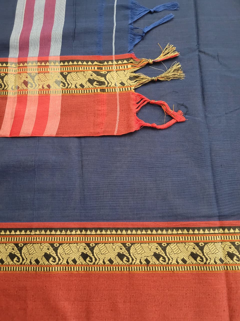 Blue Narayanpet Cotton Saree