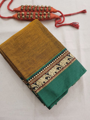 Yellow Narayanpet Cotton Saree