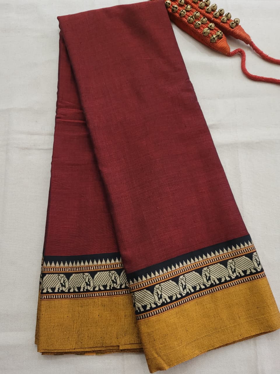 Red Narayanpet Cotton Saree