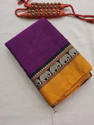 Purple Narayanpet Cotton Saree