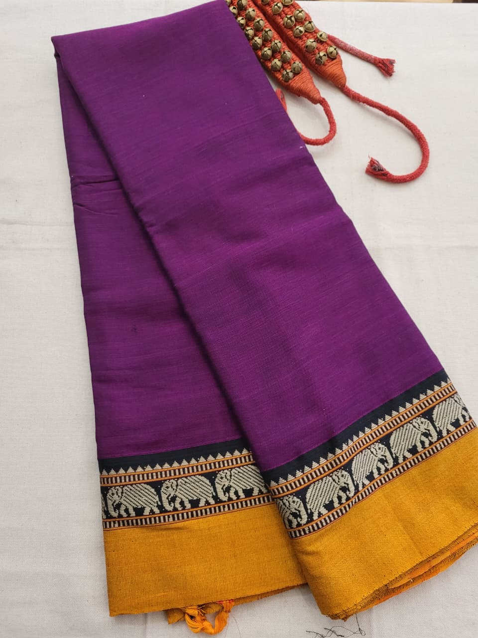 Purple Narayanpet Cotton Saree